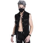 Black 'Distressed Heavy Metal' Waistcoat