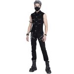 Black 'Distressed Heavy Metal' Waistcoat