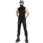 Black 'Distressed Heavy Metal' Waistcoat