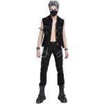 Black 'Distressed Heavy Metal' Waistcoat