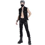 Black 'Distressed Heavy Metal' Waistcoat