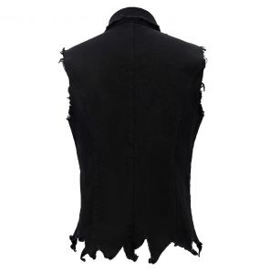 Black 'Distressed Heavy Metal' Waistcoat