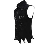 Black 'Distressed Heavy Metal' Waistcoat