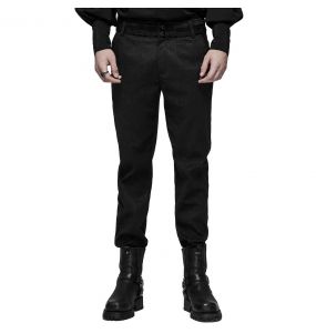 Black and Red 'Goth Blood' Jacquard Pants