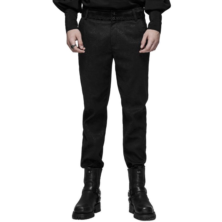 Pantalon 'Goth Blood' en Jacquard Noir et Rouge
