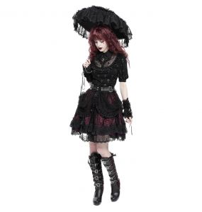 Black 'Radegonda' Short Sleeves Top