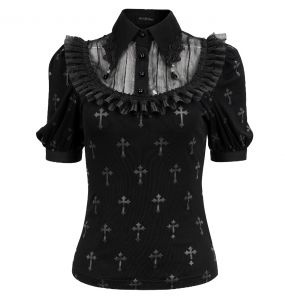 Black 'Radegonda' Short Sleeves Top