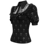 Black 'Radegonda' Short Sleeves Top