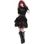 Black and Burgundy 'Radegonda' Gothic Skirt