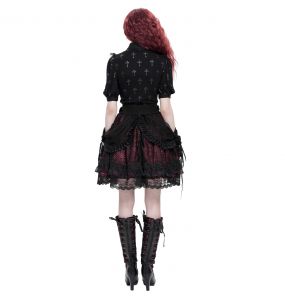 Black and Burgundy 'Radegonda' Gothic Skirt