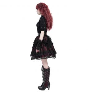 Black and Burgundy 'Radegonda' Gothic Skirt