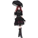 Black and Burgundy 'Radegonda' Gothic Skirt