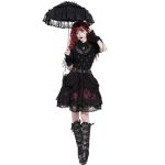 Black and Burgundy 'Radegonda' Gothic Skirt