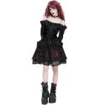 Black and Burgundy 'Radegonda' Gothic Skirt