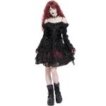 Black and Burgundy 'Radegonda' Gothic Skirt