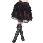Black and Burgundy 'Radegonda' Gothic Skirt