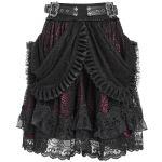 Black and Burgundy 'Radegonda' Gothic Skirt