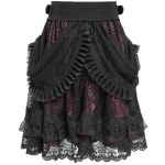 Black and Burgundy 'Radegonda' Gothic Skirt