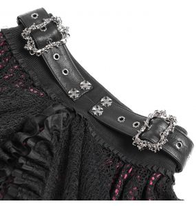 Black and Burgundy 'Radegonda' Gothic Skirt