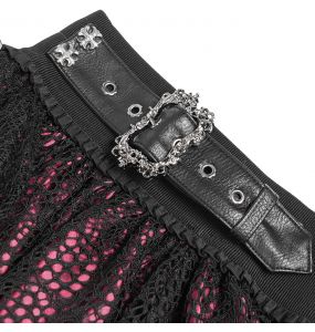 Black and Burgundy 'Radegonda' Gothic Skirt