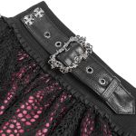 Black and Burgundy 'Radegonda' Gothic Skirt