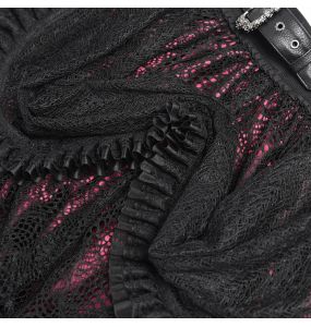 Black and Burgundy 'Radegonda' Gothic Skirt