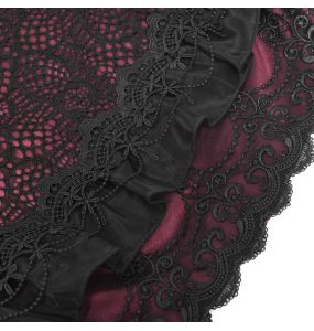 Black and Burgundy 'Radegonda' Gothic Skirt