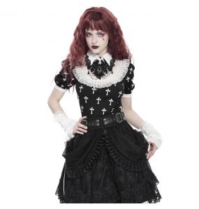 Top Manches Courtes 'Radegonda' Noir et Blanc