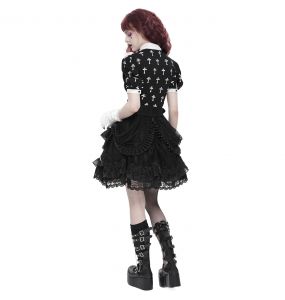 Black and White 'Radegonda' Short Sleeves Top