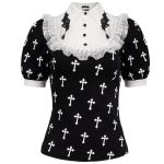 Black and White 'Radegonda' Short Sleeves Top