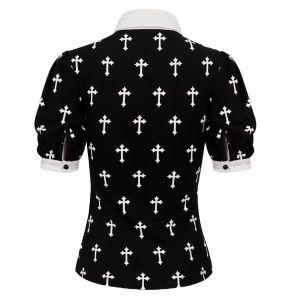 Black and White 'Radegonda' Short Sleeves Top