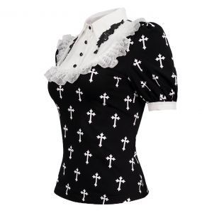 Black and White 'Radegonda' Short Sleeves Top