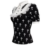 Top Manches Courtes 'Radegonda' Noir et Blanc