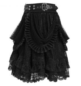 Black 'Radegonda' Gothic Lolita Skirt