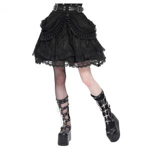 Jupe Gothique Lolita 'Radegonda' Noire