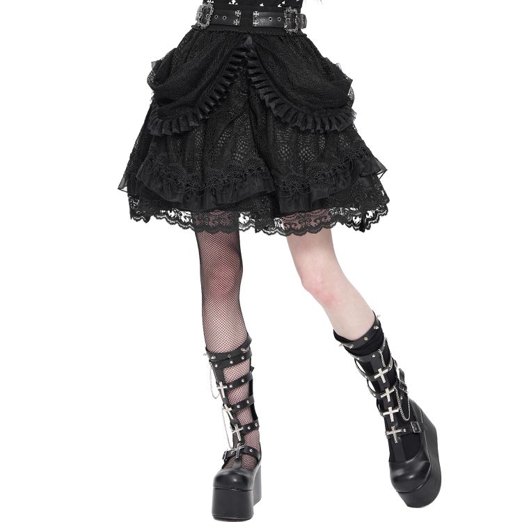 Black 'Radegonda' Gothic Lolita Skirt