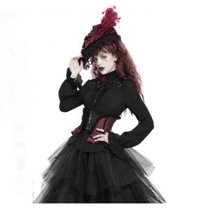 Sexy Black 'Radegonda' Long Sleeves Blouse