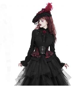 Sexy Black 'Radegonda' Long Sleeves Blouse