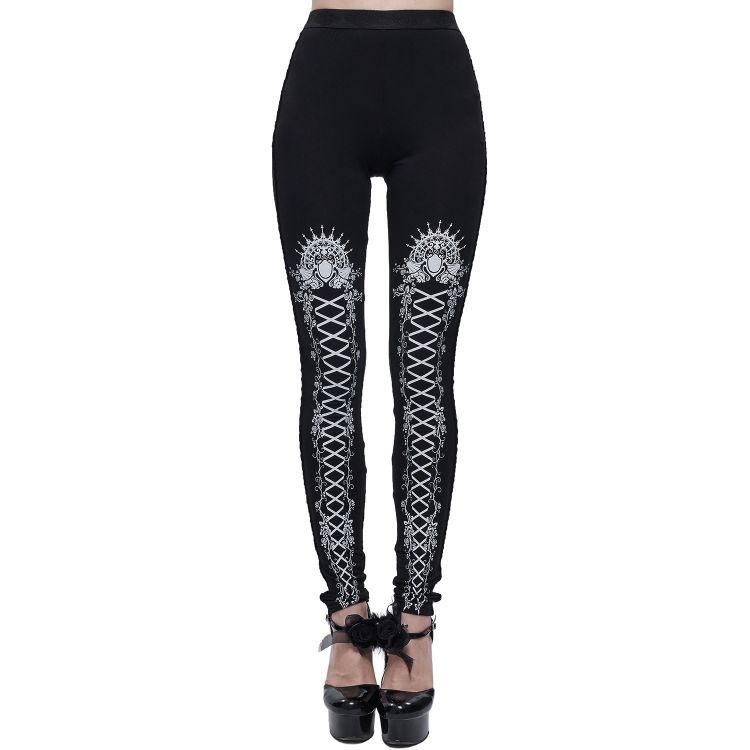 Black and White 'Radegonda' Leggings