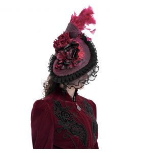 Chapeau 'Ascot' Noir et Rose