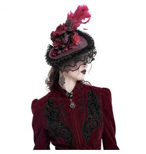 Chapeau 'Ascot' Noir et Rose