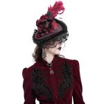 Chapeau 'Ascot' Noir et Rose