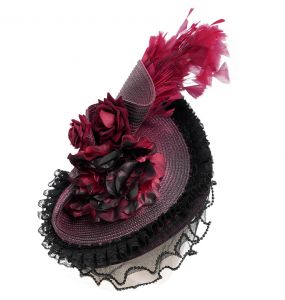Chapeau 'Ascot' Noir et Rose