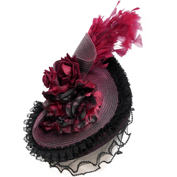 Chapeau 'Ascot' Noir et Rose