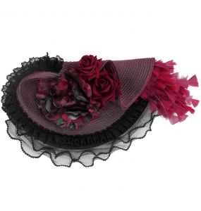 Chapeau 'Ascot' Noir et Rose