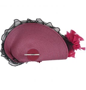 Chapeau 'Ascot' Noir et Rose