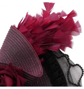 Chapeau 'Ascot' Noir et Rose