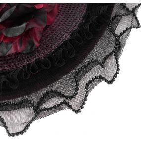 Chapeau 'Ascot' Noir et Rose