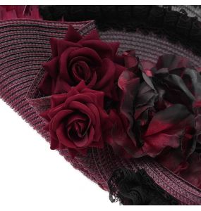 Chapeau 'Ascot' Noir et Rose