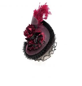 Chapeau 'Ascot' Noir et Rose
